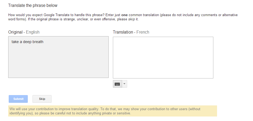 google translate commuity