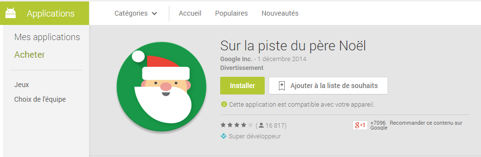 google santa tracker appli